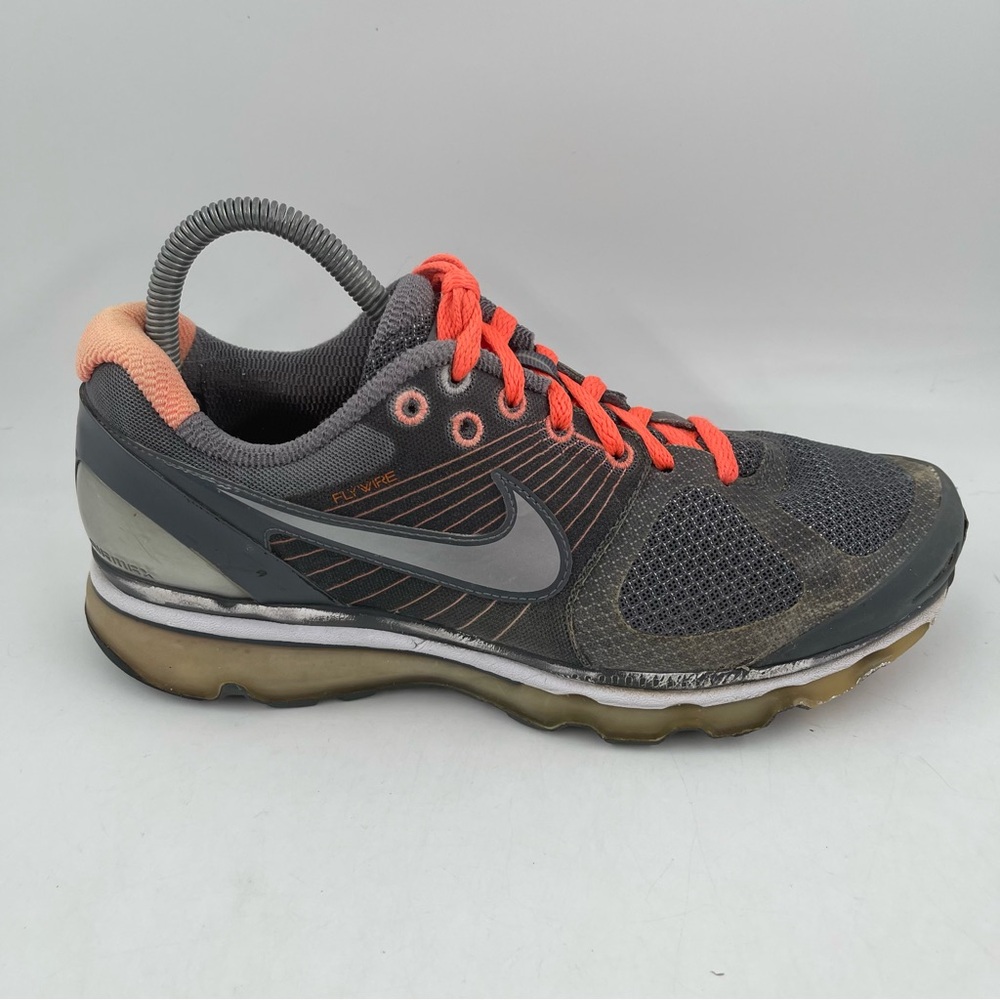 Nike Max Air Max Plus Grey Orange Low Top Lace Up Running Shoe Sneaker- Size 8.5